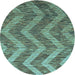 Square Patterned Deep-Sea Green Rug, pat1225lblu