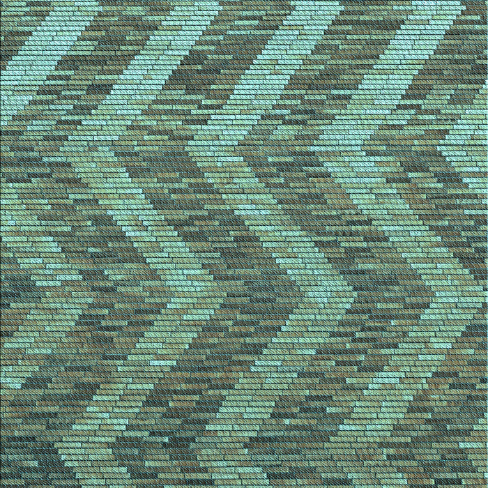 Patterned Deep-Sea Green Rug, pat1225lblu