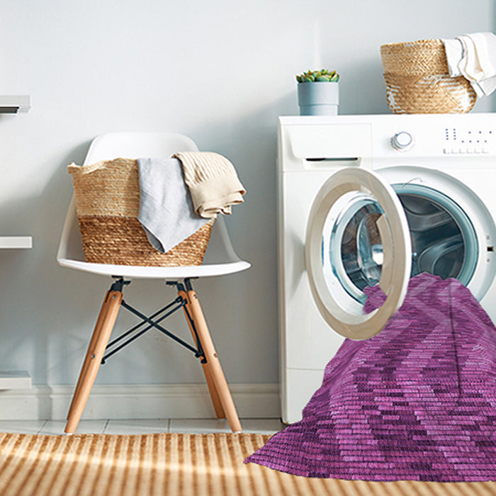 Machine Washable Transitional Purple Rug in a Washing Machine, wshpat1225pur