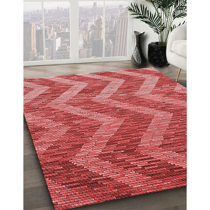 Machine Washable Transitional Red Rug in a Family Room, wshpat1225rd
