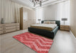 Patterned Red Rug in a Bedroom, pat1225rd