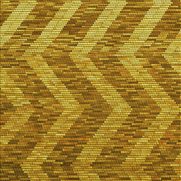 Machine Washable Transitional Yellow Rug, wshpat1225yw