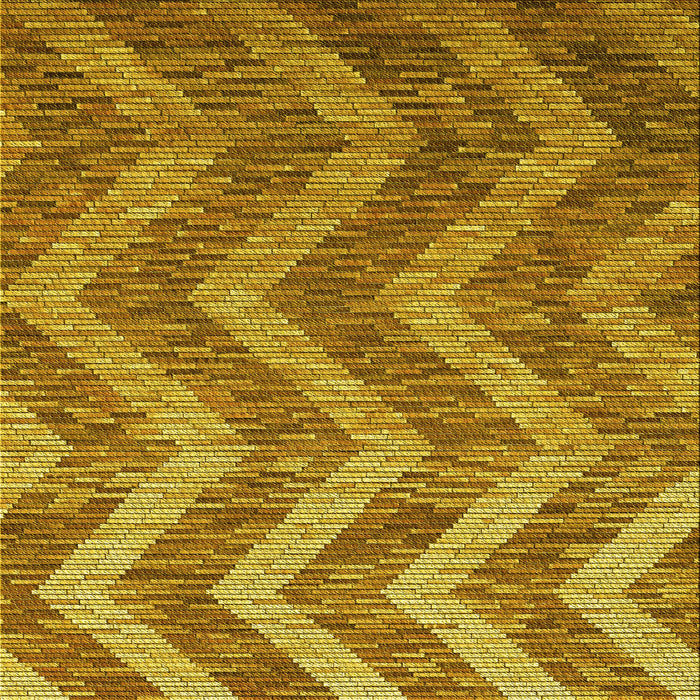 Round Patterned Yellow Rug, pat1225yw