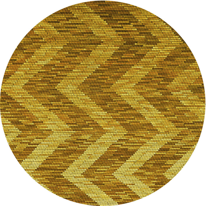 Square Machine Washable Transitional Yellow Rug in a Living Room, wshpat1225yw