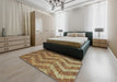 Machine Washable Transitional Metallic Gold Rug in a Bedroom, wshpat1225