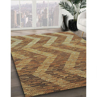 Patterned Metallic Gold Novelty Rug, pat1225