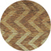 Sideview of Patterned Metallic Gold Novelty Rug, pat1225