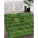 Patterned Dark Lime Green Rug in Family Room, pat1226grn