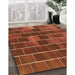 Patterned Orange Rug in Family Room, pat1226org