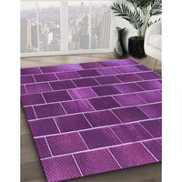 Patterned Dark Magenta Purple Rug, pat1226pur