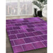 Patterned Dark Magenta Purple Rug in Family Room, pat1226pur