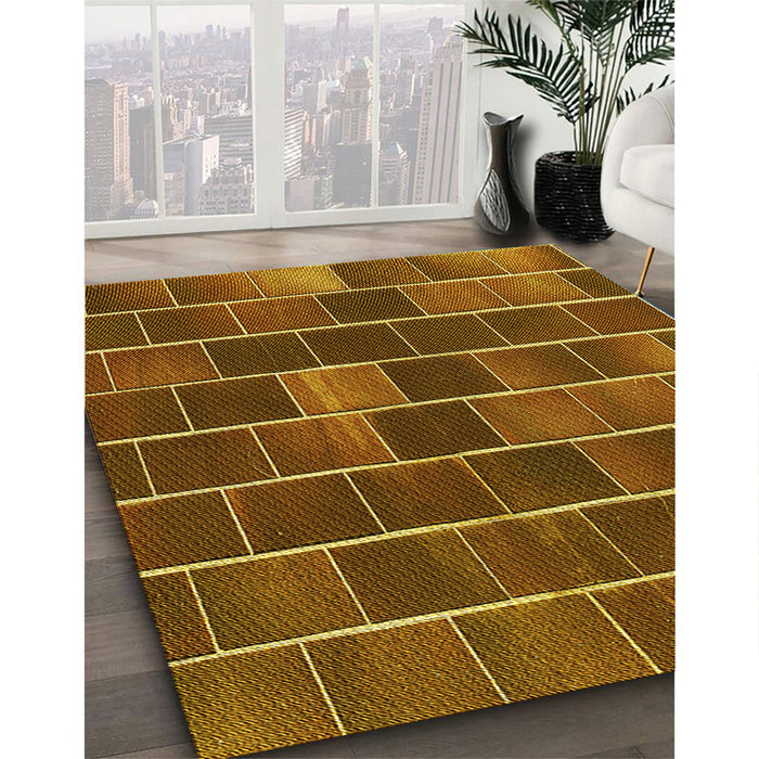 Patterned Red Brown Rug in Family Room, pat1226yw