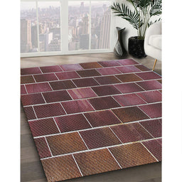 Patterned Pink Novelty Rug in Family Room, pat1226