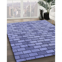 Patterned Slate Blue Rug, pat1227blu