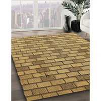 Patterned Yellow Rug, pat1227brn