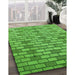 Patterned Green Rug in Family Room, pat1227grn