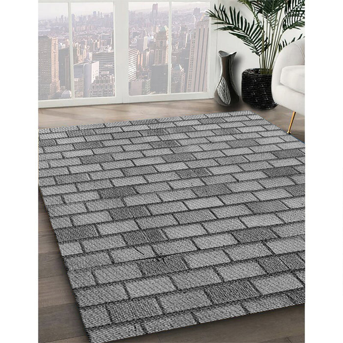 Machine Washable Transitional Carbon Gray Rug in a Family Room, wshpat1227gry