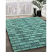 Machine Washable Transitional Medium Turquoise Green Rug in a Family Room, wshpat1227lblu