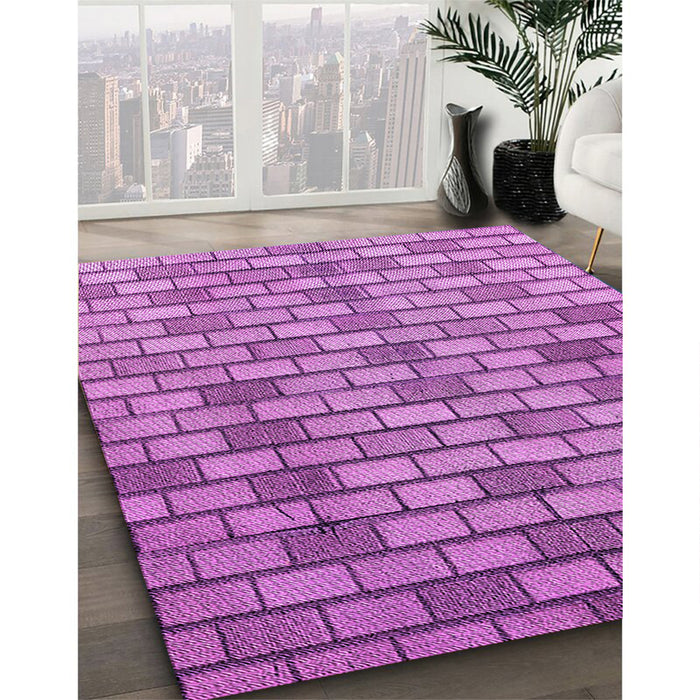 Machine Washable Transitional Orchid Purple Rug in a Family Room, wshpat1227pur