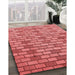 Patterned Red Rug in Family Room, pat1227rd