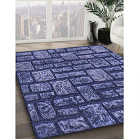 Patterned Blue Rug, pat1228blu