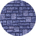 Square Patterned Blue Rug, pat1228blu