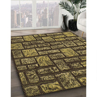 Patterned Caramel Brown Rug, pat1228brn