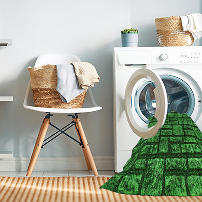 Machine Washable Transitional Deep Emerald Green Rug in a Washing Machine, wshpat1228grn