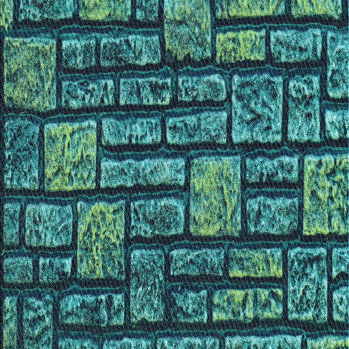 Machine Washable Transitional Deep-Sea Blue Rug, wshpat1228lblu