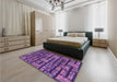 Patterned Purple Rug in a Bedroom, pat1228pur