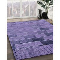 Patterned Deep Periwinkle Purple Rug, pat1229blu