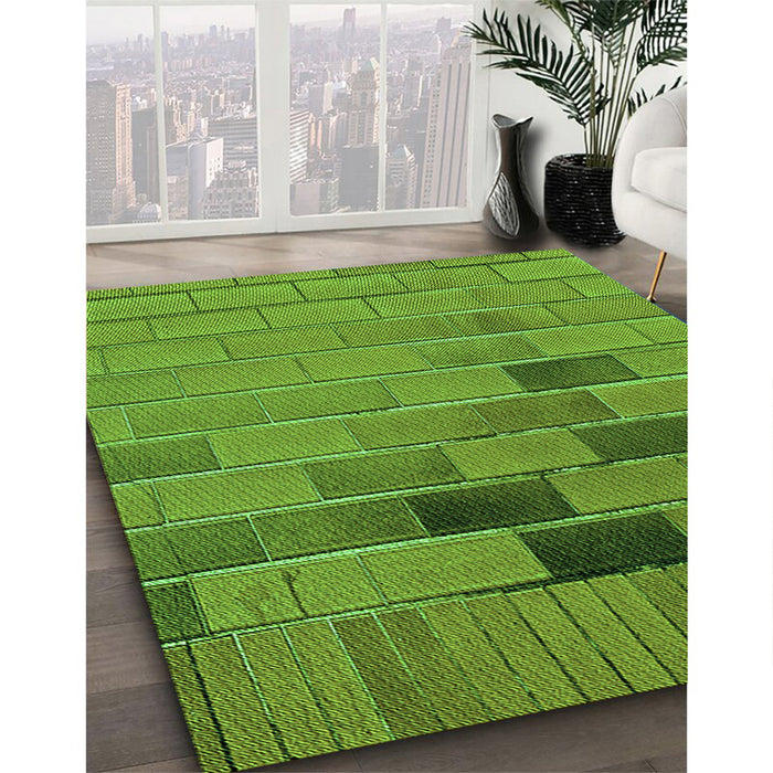 Machine Washable Transitional Seaweed Green Rug in a Family Room, wshpat1229grn