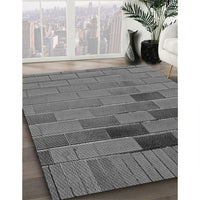 Patterned Gunmetal Gray Rug, pat1229gry