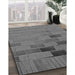 Patterned Gunmetal Gray Rug in Family Room, pat1229gry