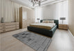 Patterned Gunmetal Gray Rug in a Bedroom, pat1229gry