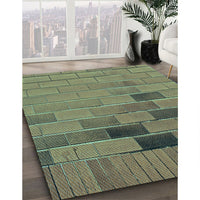 Patterned Dollar Bill Green Rug, pat1229lblu