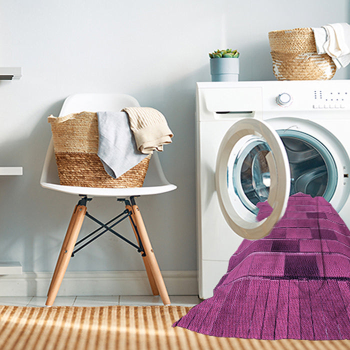Machine Washable Transitional Medium Violet Red Pink Rug in a Washing Machine, wshpat1229pur