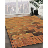 Patterned Orange Novelty Rug, pat1229