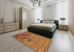 Machine Washable Transitional Orange Rug in a Bedroom, wshpat1229