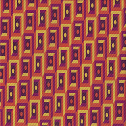 Square Patterned Orange Novelty Rug, pat122