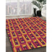 Patterned Orange Novelty Rug in Family Room, pat122