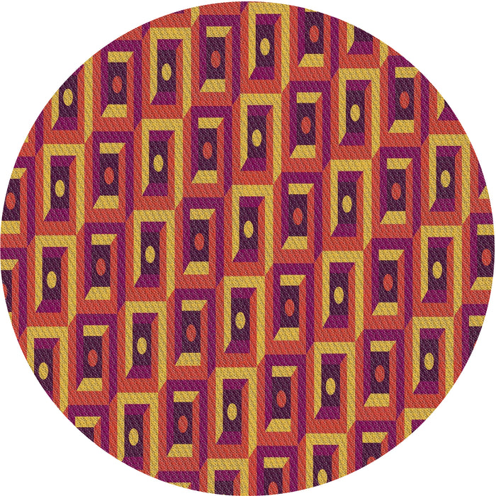 Sideview of Patterned Orange Novelty Rug, pat122