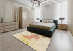 Patterned Golden Blonde Gold Rug in a Bedroom, pat123brn