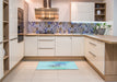 Patterned Blue Rug in a Kitchen, pat123lblu