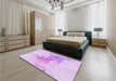 Patterned Purple Rug in a Bedroom, pat123pur