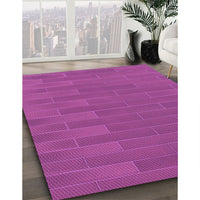 Patterned Medium Violet Red Pink Rug, pat1230pur