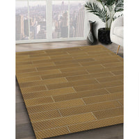 Patterned Dark Bronze Brown Novelty Rug, pat1230