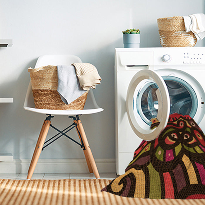 Machine Washable Transitional Maroon Red Rug in a Washing Machine, wshpat1231org