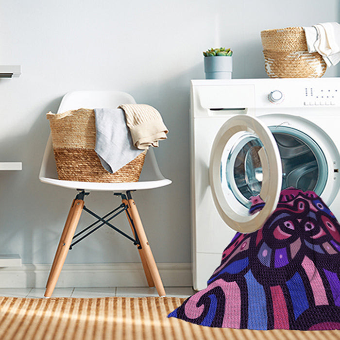 Machine Washable Transitional Purple Violet Purple Rug in a Washing Machine, wshpat1231pur