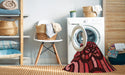 Machine Washable Transitional Dark Red Rug in a Washing Machine, wshpat1231rd